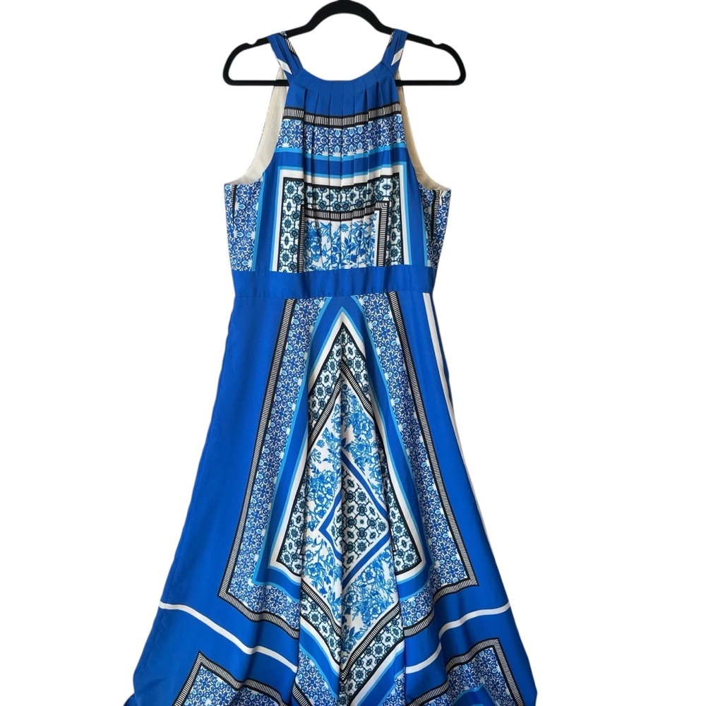 Eliza J Long maxi dress dress 16 Blue Sleeveless Tied Keyhole back Womens Tall - Picture 2 of 11